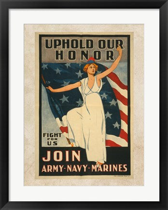 Framed Art Uphold Our Honor Wall Decor 18x24 Artwork