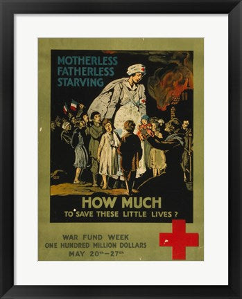 Framed Art How Much to Save These Lives War Fund Week Wall Decor 18x24 Artwork