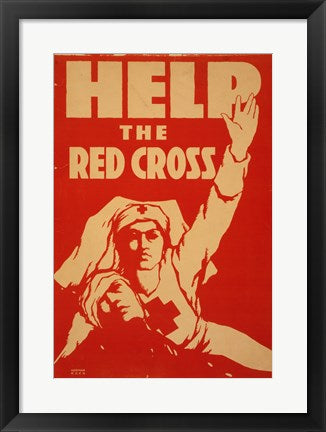 Framed Art Help the Red Cross Wall Decor 18x24 Artwork