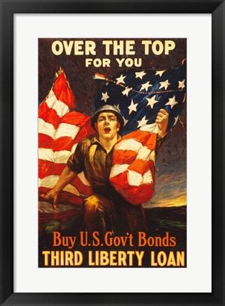 Framed Art Over the Top US Government Bonds Wall Decor 18x24 Artwork