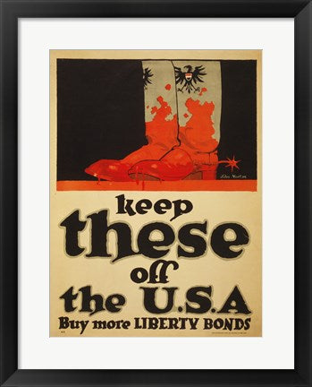 Framed Art Keep These Off the USA Buy More Liberty Bonds Wall Decor 18x24 Artwork