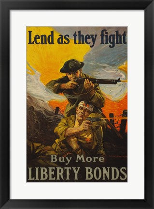 Framed Art Lend as They Fight Buy More Liberty Bonds Wall Decor 18x24 Artwork