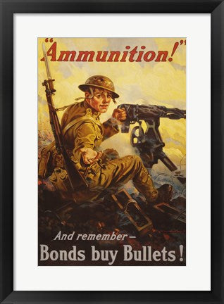Framed Art Bonds Buy Bullets Framed Art for your Home Wall Decor 18x24 Artwork