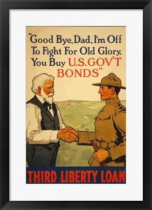 Framed Art Third Liberty Loan Wall Decor 18x24 Artwork