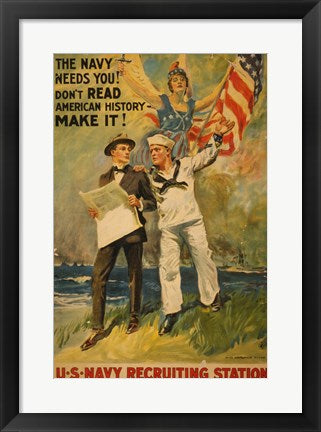 Framed Art Make American History Wall Decor 18x24 Artwork