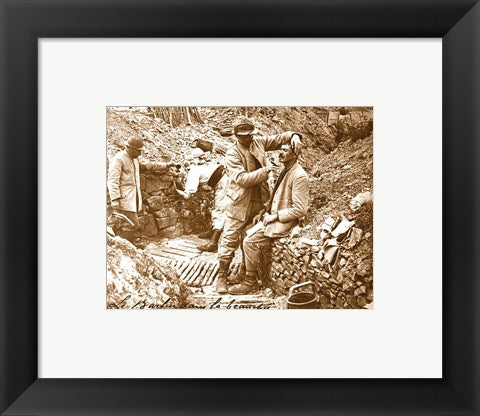 Framed Art Barber in the Trench Framed Art for your Home Wall Decor 18x24 Artwork