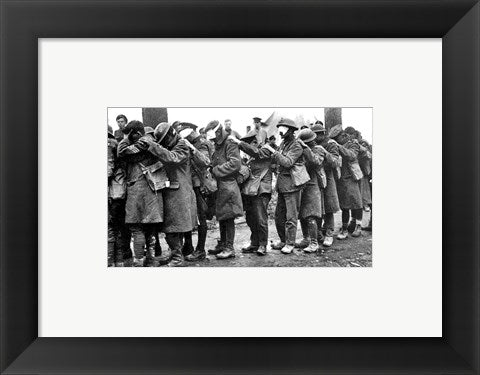 Framed Art Frame Art British 55th Division Gas Casualties April 10,1918 Wall Decor 18x24 Artwork
