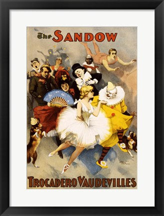 Framed Art The Sandow Trocadero Vaudevilles, Performing Arts Poster, 1894 Wall Decor 18x24 Artwork