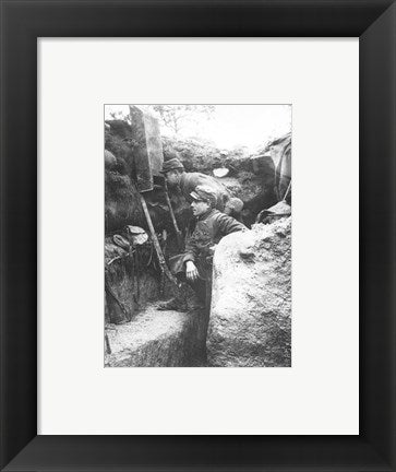 Framed Art French Tropers Using A Periscope Wall Decor 18x24 Artwork