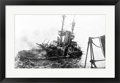 Framed Art HMS Irresistible Abandoned March 18,1915 Wall Decor 18x24 Artwork