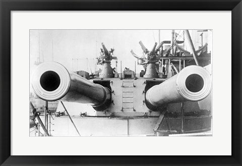 Framed Art HMS Dreadnought Guns LOCBain Wall Decor 18x24 Artwork