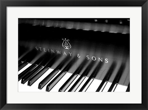 Framed Art Steinway & Sons, Piano Keys With Modern Logo Wall Decor 18x24 Artwork