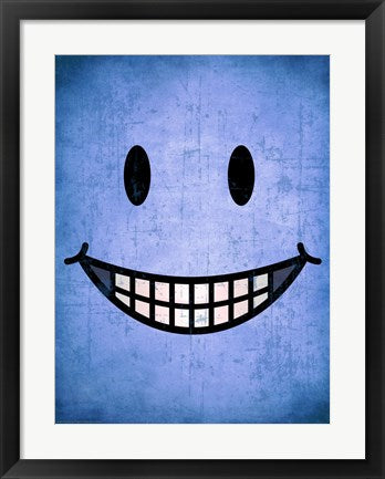 Framed Art Hang up a Smile (blue) Wall Decor 18x24 Artwork