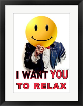 Framed Art I Want You to Relax Wall Decor 18x24 Artwork