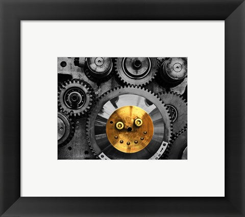 Framed Art Smiling Gear Wall Decor 18x24 Artwork
