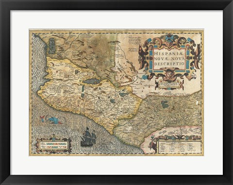 1606 Hondius and Mercator Map of Mexico