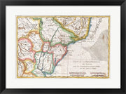 1780 Raynal and Bonne Map of Southern Brazil, Northern Argentina, Uruguay and Paraguay