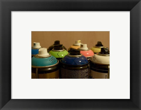 Framed Art Spray cans Wall Decor 18x24 Artwork
