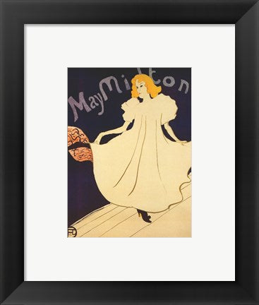 Framed Art Lautrec May Milton 1895 Wall Decor 18x24 Artwork