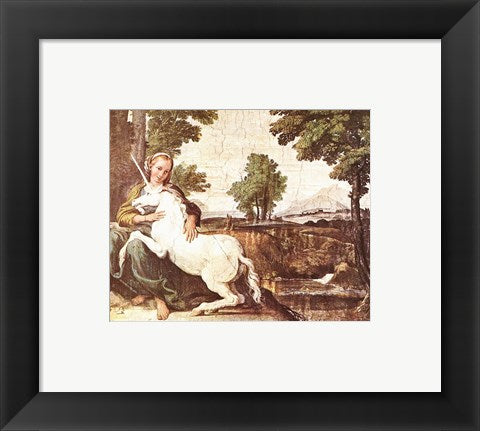 Framed Art Virgin and Unicorn Wall Decor 18x24 Artwork
