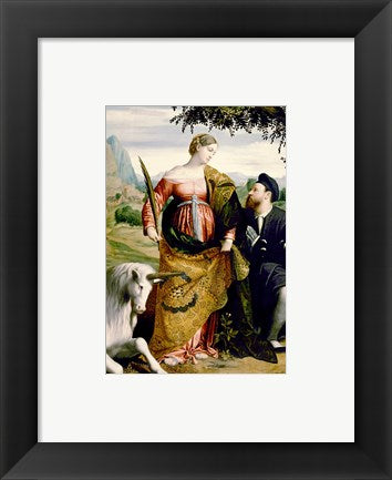 Framed Art Saint Justina with the Unicorn Wall Decor 18x24 Artwork