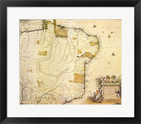 Framed Art Blaeu 1640 Framed Art for your Home Wall Decor 18x24 Artwork