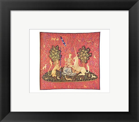 Framed Art Maiden with Unicorn Tapestry Wall Decor 18x24 Artwork
