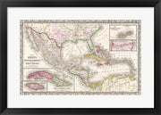 1866 Mitchell Map of Mexico and the West Indies
