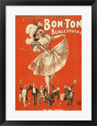 Framed Art Bon-Ton Burlesquers Vertical Wall Decor 18x24 Artwork