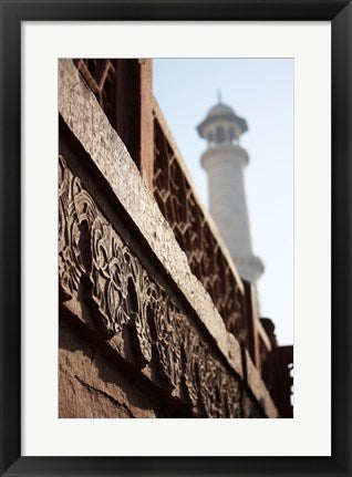 Framed Art Frame Art Close up of Carving at the Taj Mahal, Agra, Uttar Pradesh, India Wall Decor 18x24 Artwork