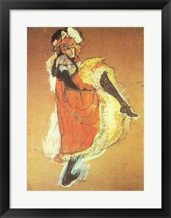 Framed Art Henri de Toulouse-Lautrec Can-Can Jane Avril Wall Decor 18x24 Artwork