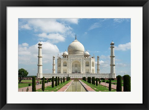 Framed Art Taj Mahal, Agra, India With Green Trees Wall Decor 18x24 Artwork