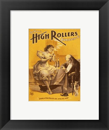 Framed Art Frame Art Dining a High Roller Girl After the Show Wall Decor 18x24 Artwork