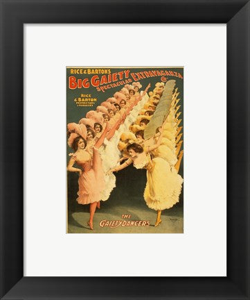 Framed Art Frame Art Big Gaiety's Spectacular Extravaganza - The Gaiety Dancers Wall Decor 18x24 Artwork