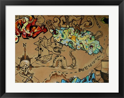 Framed Art Graffiti Skulls Wall Decor 18x24 Artwork