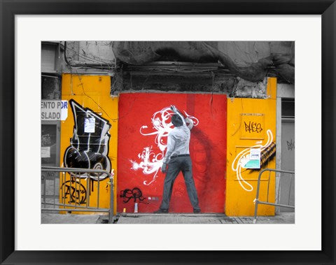 Framed Art Graffiti in Valencia Wall Decor 18x24 Artwork