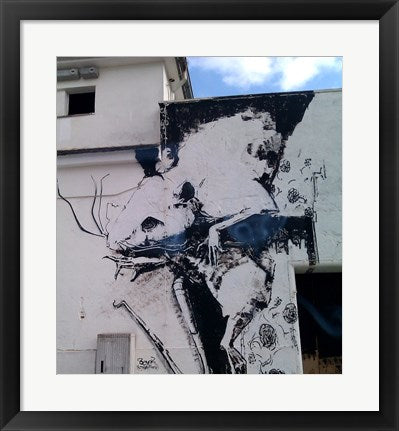 Framed Art Graffiti Rat in Germany Wall Decor 18x24 Artwork