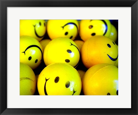 Framed Art Smiley Face Balls Wall Decor 18x24 Artwork
