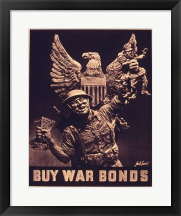 Framed Art Buy War Bonds Framed Art for your Home Wall Decor 18x24 Artwork
