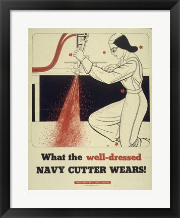 Framed Art What the Well Dressed Navy Cutter Wears Wall Decor 18x24 Artwork
