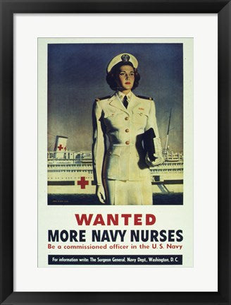 Framed Art Wanted! More Navy Nurses Wall Decor 18x24 Artwork