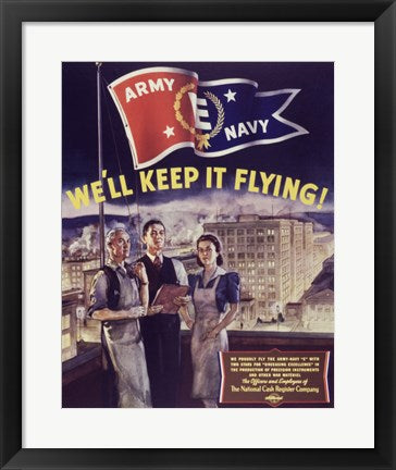 Framed Art We'll Keep it Flying Wall Decor 18x24 Artwork