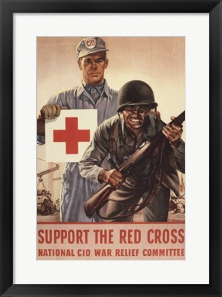 Framed Art Support the Red Cross Wall Decor 18x24 Artwork