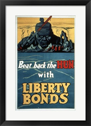 Framed Art Beat Back the Hun with Liberty Bonds Wall Decor 18x24 Artwork