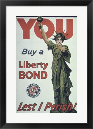 Framed Art You Buy a Liberty Bond Lest I Perish! Wall Decor 18x24 Artwork