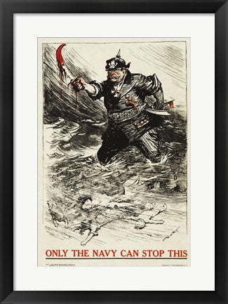 Framed Art Only the Navy Can Stop This Wall Decor 18x24 Artwork