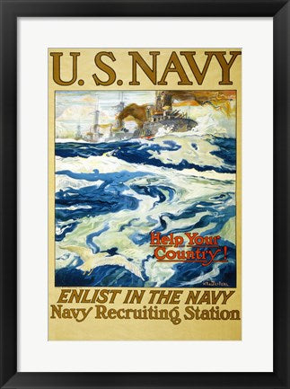 Framed Art Navy Recruiting Station Wall Decor 18x24 Artwork