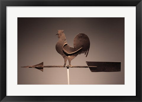 Framed Art Rooster Weathervane Wall Decor 18x24 Artwork