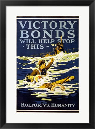 Framed Art Victory Bonds Wall Decor 18x24 Artwork