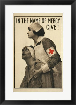 Framed Art In the Name of Mercy Give! Wall Decor 18x24 Artwork